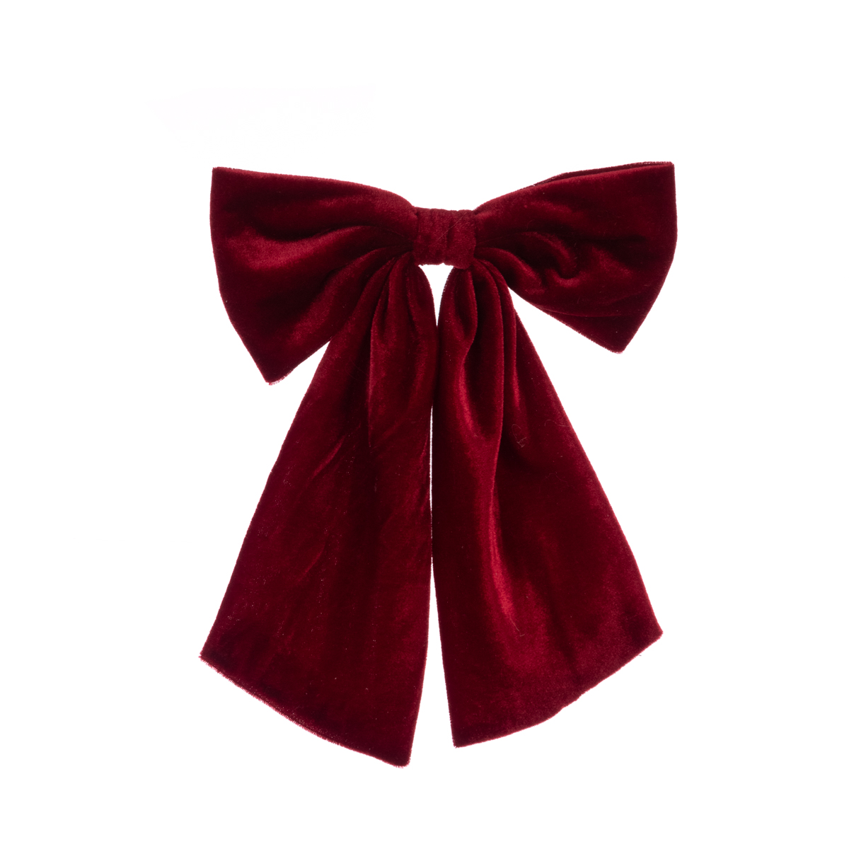 Velvet Bow Clip 31cm Burgundy