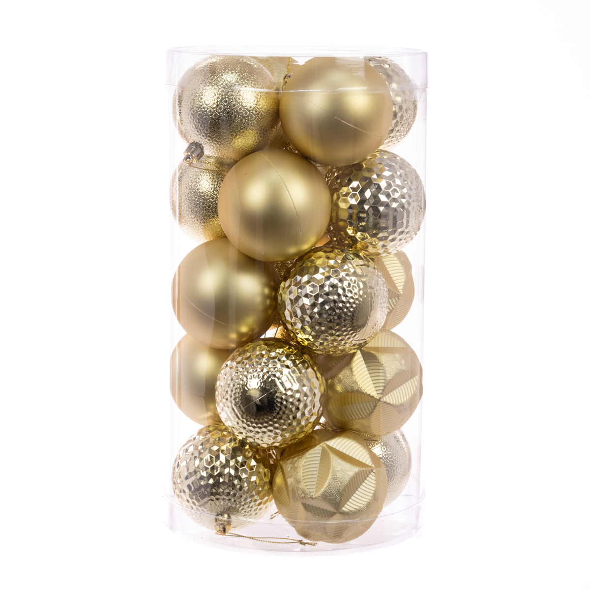 Gold Christmas Baubles Shatterproof 8cm Pack of 20