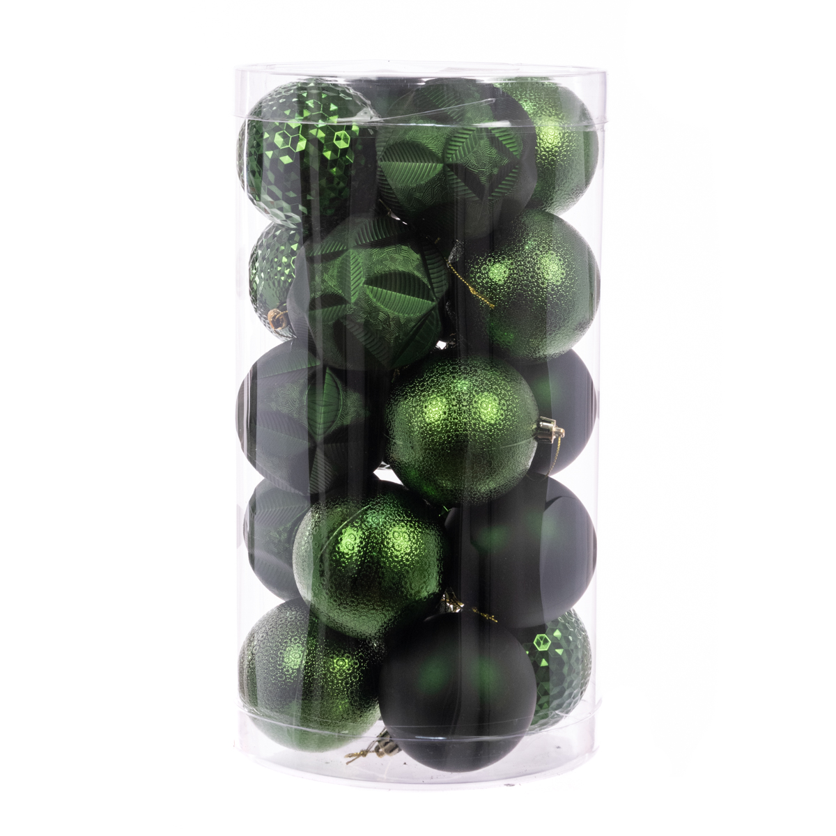 Green Christmas Baubles Shatterproof 8cm Pack of 20