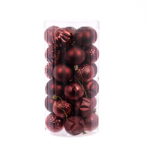 Burgundy Christmas Baubles Shatterproof 6cm Pack of 30