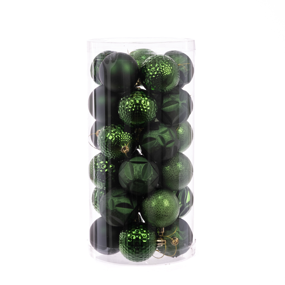 Green Christmas Baubles Shatterproof 6cm Pack of 30