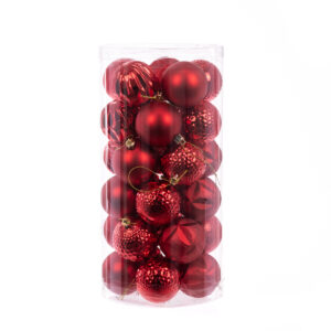 Red Christmas Baubles Shatterproof 6cm Pack of 30