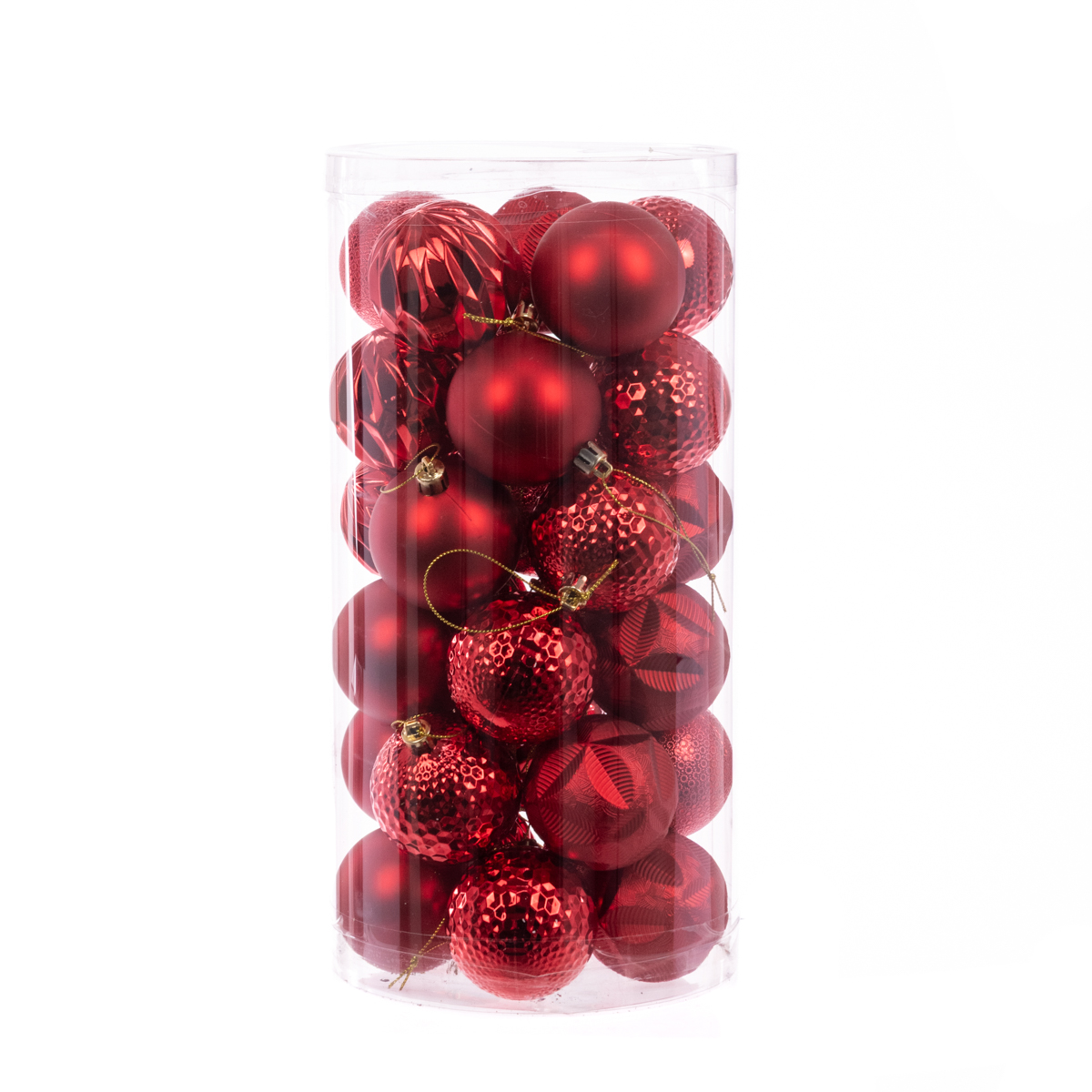 Red Christmas Baubles Shatterproof 6cm Pack of 30