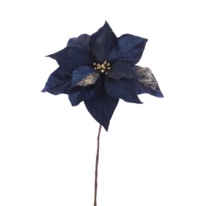 Midnight Blue Poinsettia Stem 71cm
