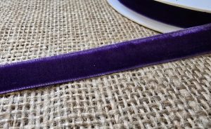 Velvet Ribbon Purple 12mm x 10m