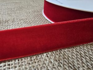 Velvet Ribbon Red 25mm x 10m