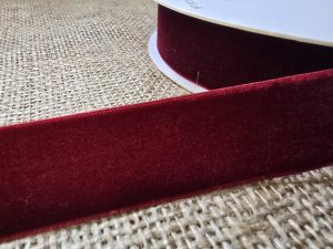 Velvet Ribbon Burgundy 25mm x 10m