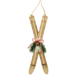 24cm Wooden Ski's Hanging Decoration