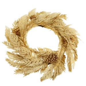 60cm Snowy Regal Pine Wreath with Pinecones