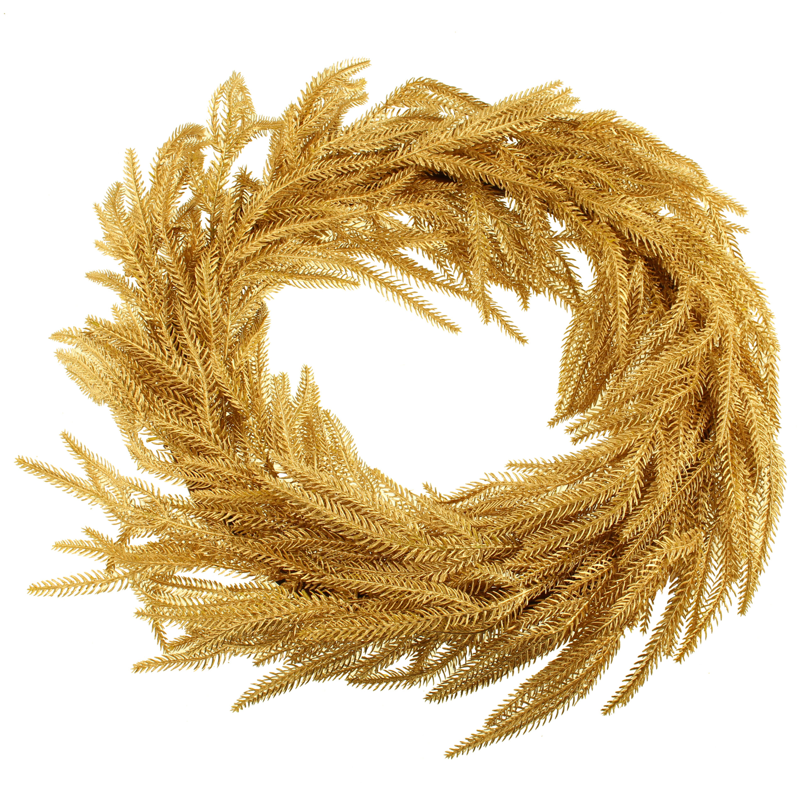 60cm Norfolk Pine Wreath Gold