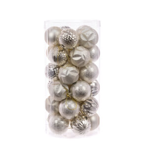Champagne Christmas Baubles Shatterproof 6cm Pack of 30