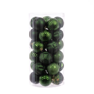 Green Christmas Baubles Shatterproof 6cm Pack of 30