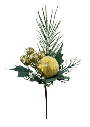 Glittered Ball Pick Gold x 3
