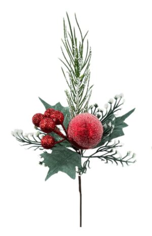 Glittered Ball Pick Red x 3