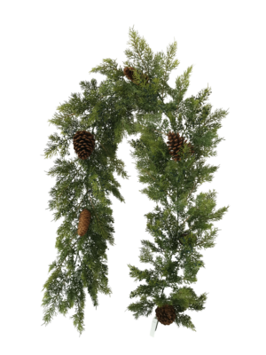Old Forest Cedar Garland With Berries And Cones 182cm