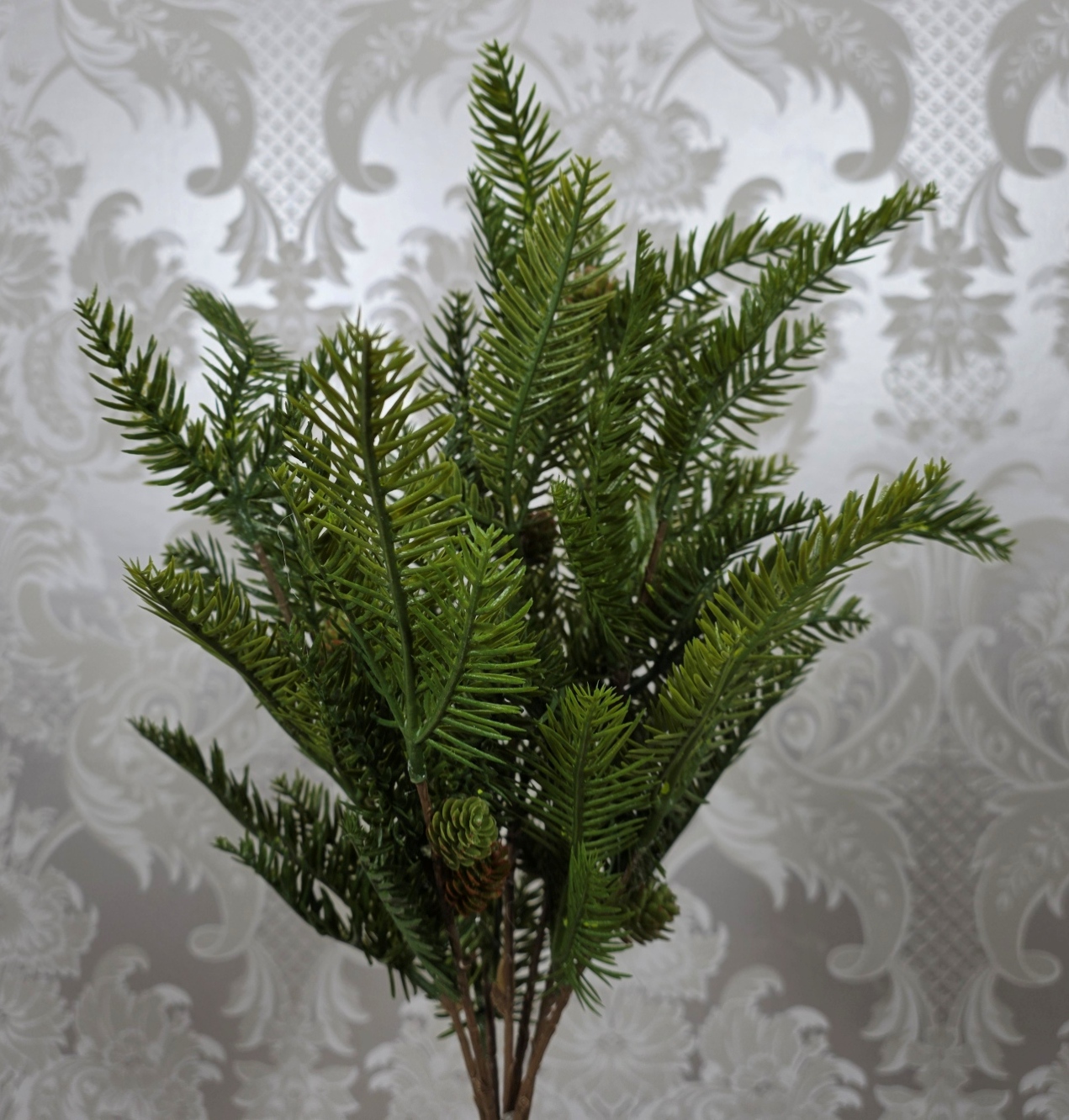 Artificial Pine Bush With Cones 51cm