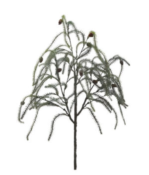 Snowy Pine Branch With Cones 108cm