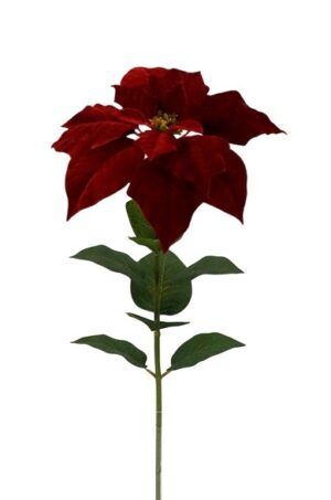 Artificial Poinsettia Deluxe Velvet Red 30cm Diameter