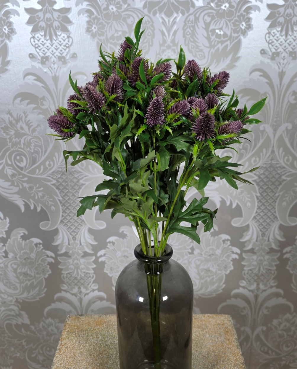 Artificial Thistle Bush Purple/Green 50cm