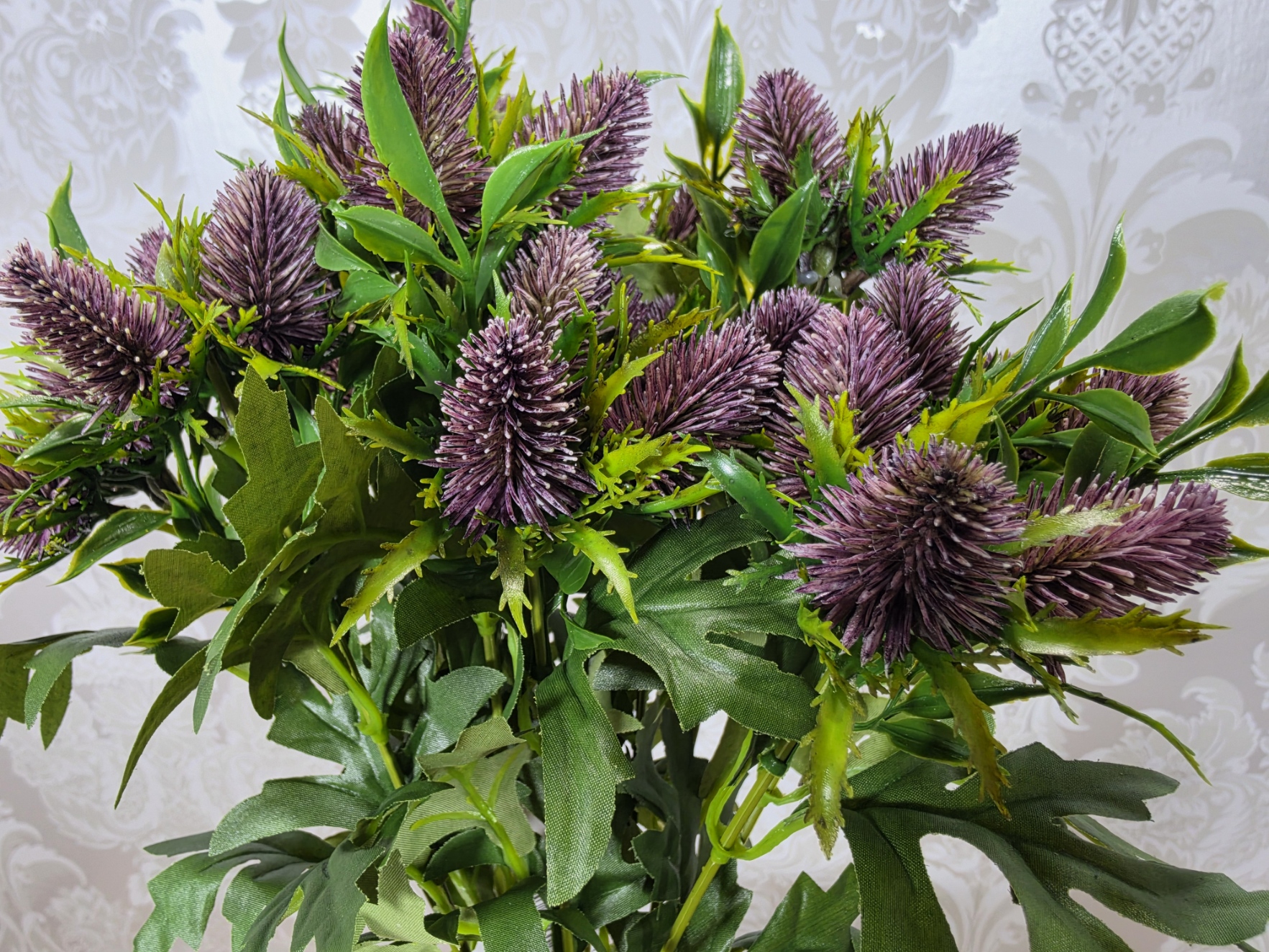 Artificial Thistle Bush Purple/Green 50cm