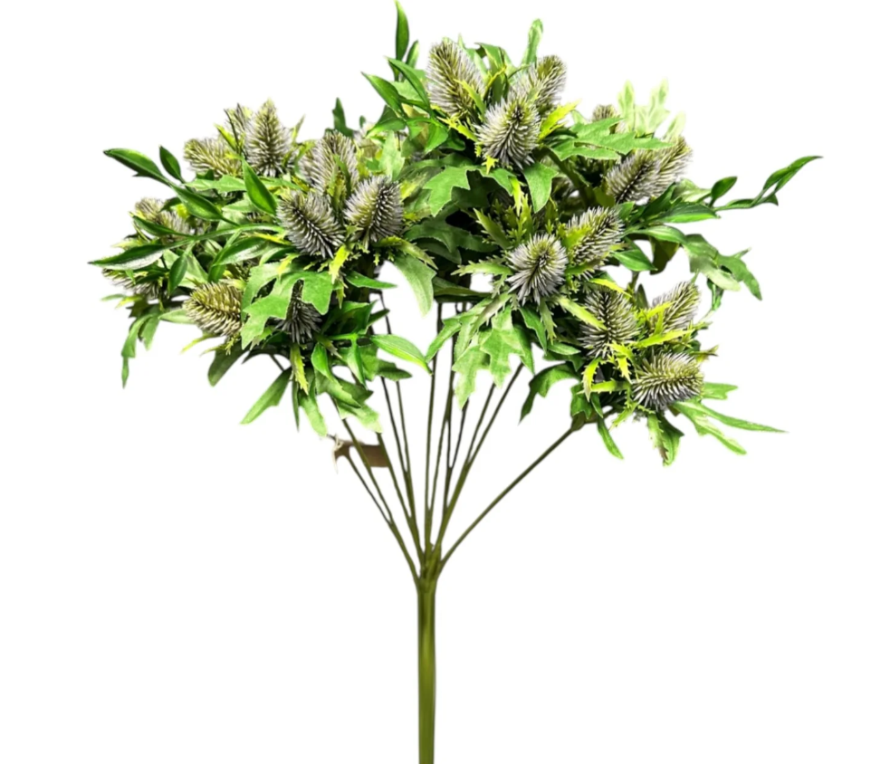 Artificial Thistle Bush Blue/Green 50cm