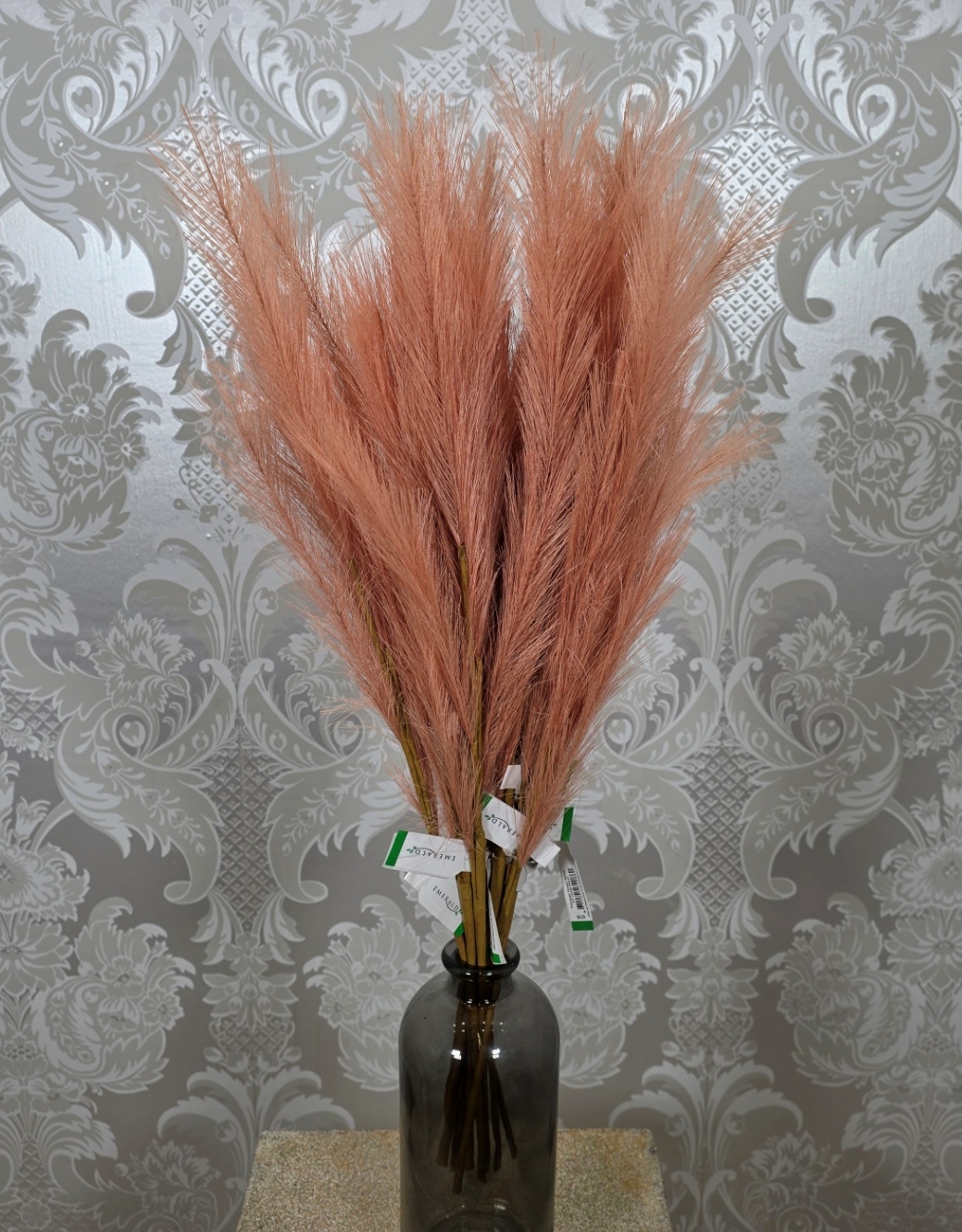 Artificial Pampas Spray 68cm Coral