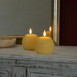 Alderbrook Ivory Set Of 2 10cm LED Sphere Candles