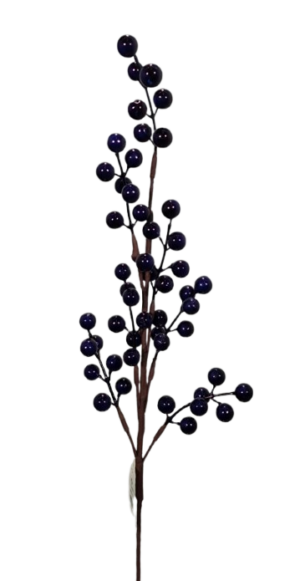 Artificial Berry Spray Black/Blue 58cm