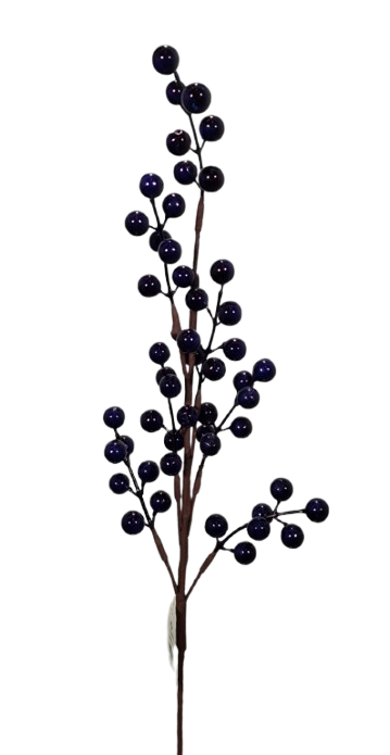 Artificial Berry Spray Black/Blue 58cm