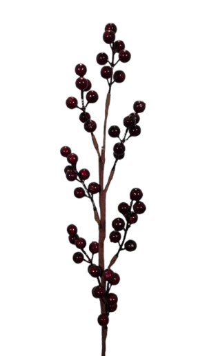 Artificial Berry Spray Dark Red 58cm