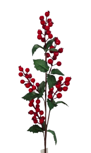 Artificial Holly And Berry Spray 80cm