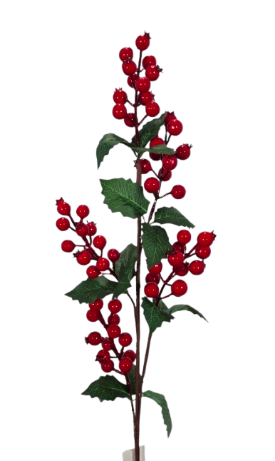 Artificial Holly And Berry Spray 80cm
