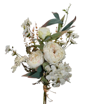 White Peony Bouquet 60cm