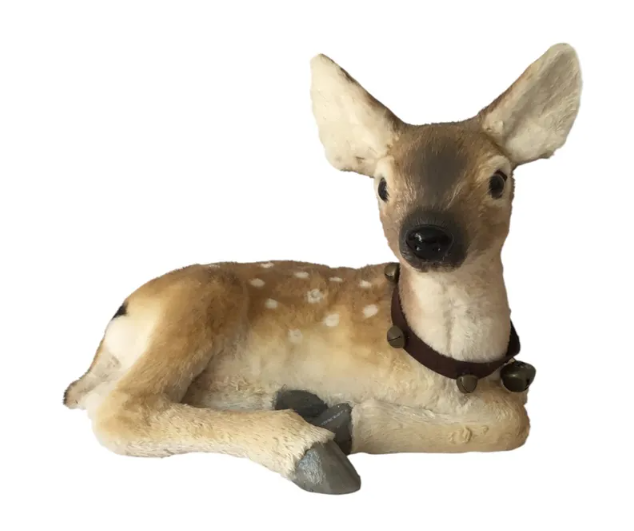 Lying Deer With Bell 40cm