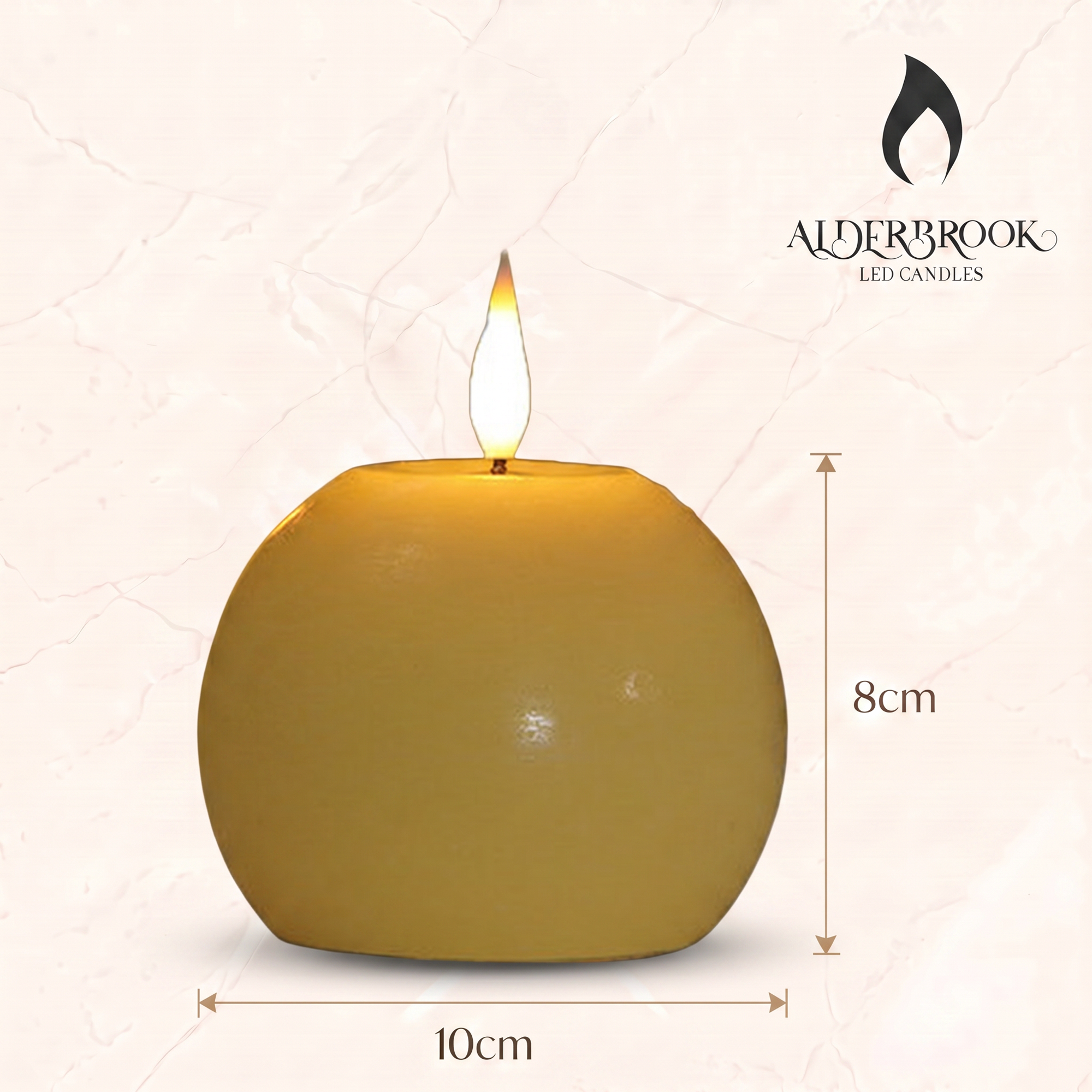 Alderbrook Ivory Set Of 2 10cm LED Sphere Candles