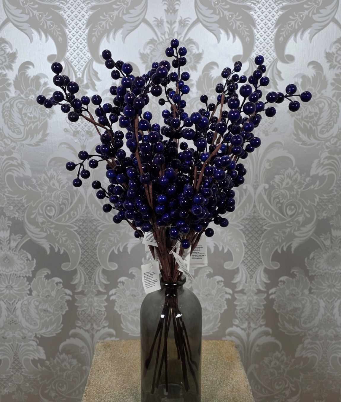 Artificial Berry Spray Black/Blue 58cm