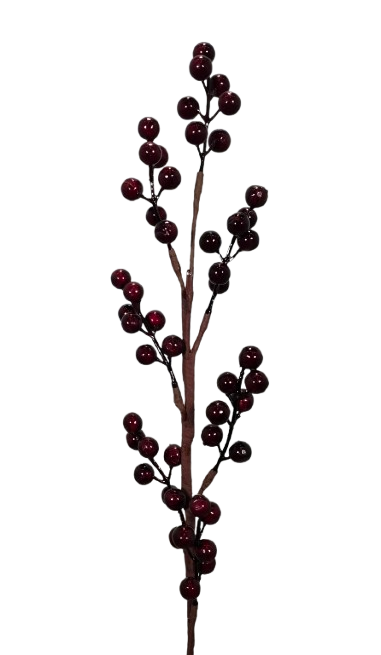 Artificial Berry Spray Dark Red 58cm